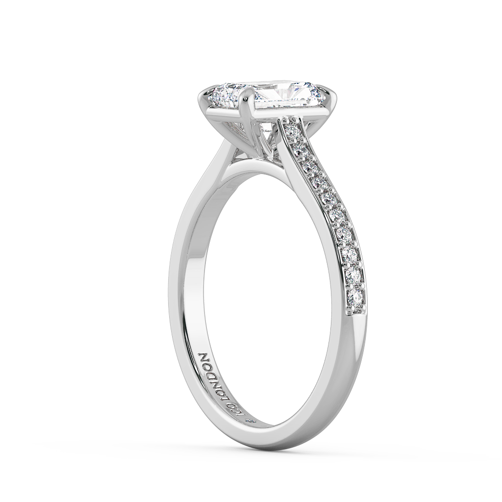Radiant Shoulder Diamond  Engagement Rings