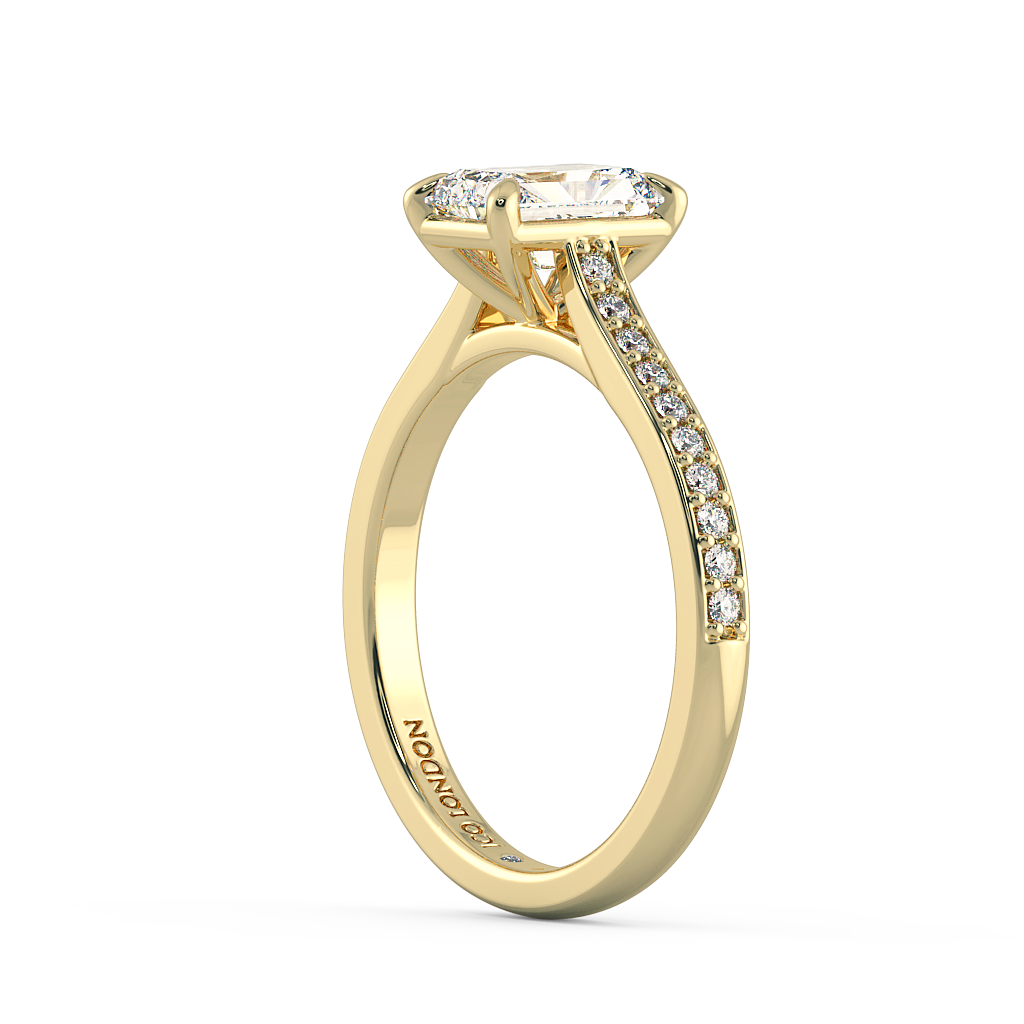 Radiant Shoulder Diamond  Engagement Rings