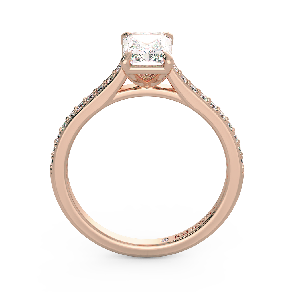 Radiant Shoulder Diamond  Engagement Rings