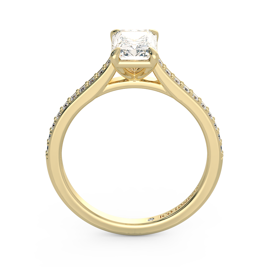 Radiant Shoulder Diamond  Engagement Rings
