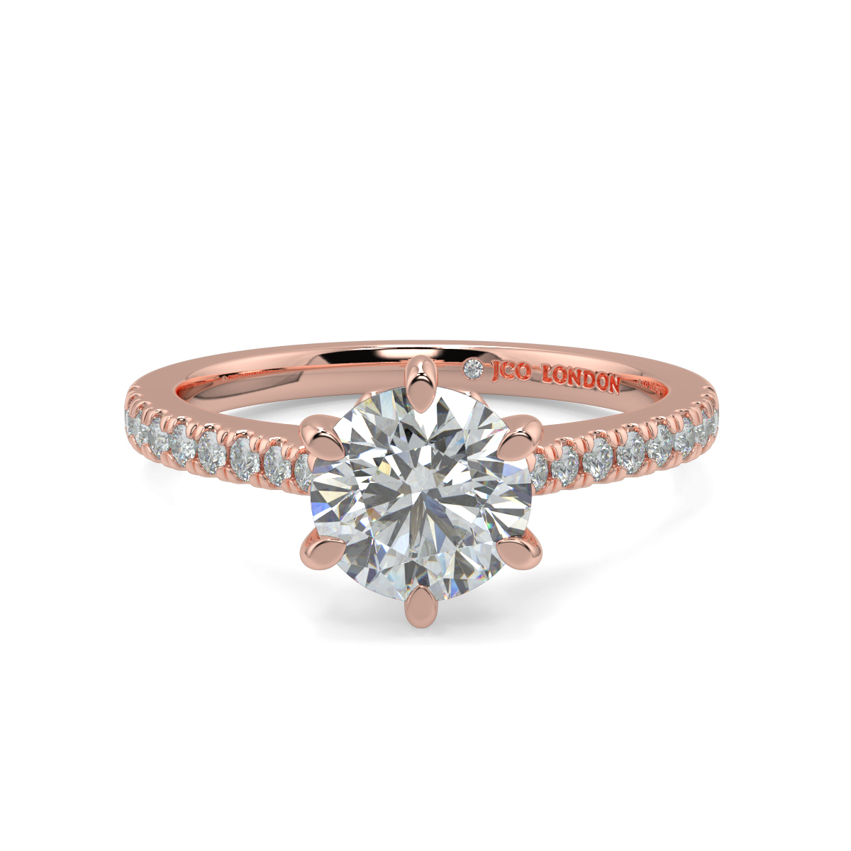 Round Shoulder Diamond  Engagement Rings
