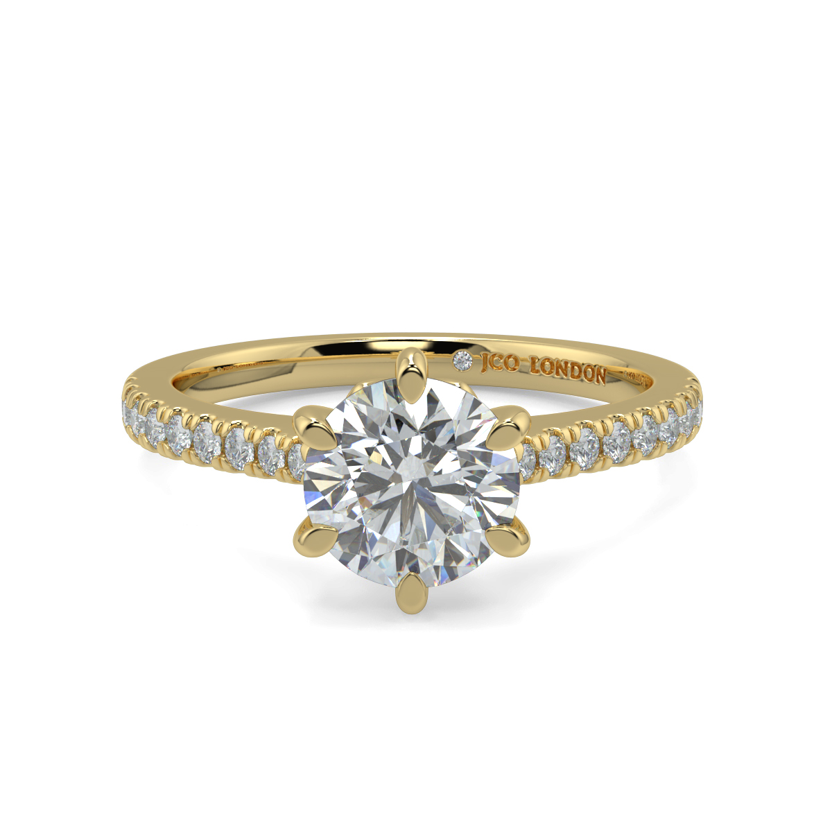Round Shoulder Diamond  Engagement Rings