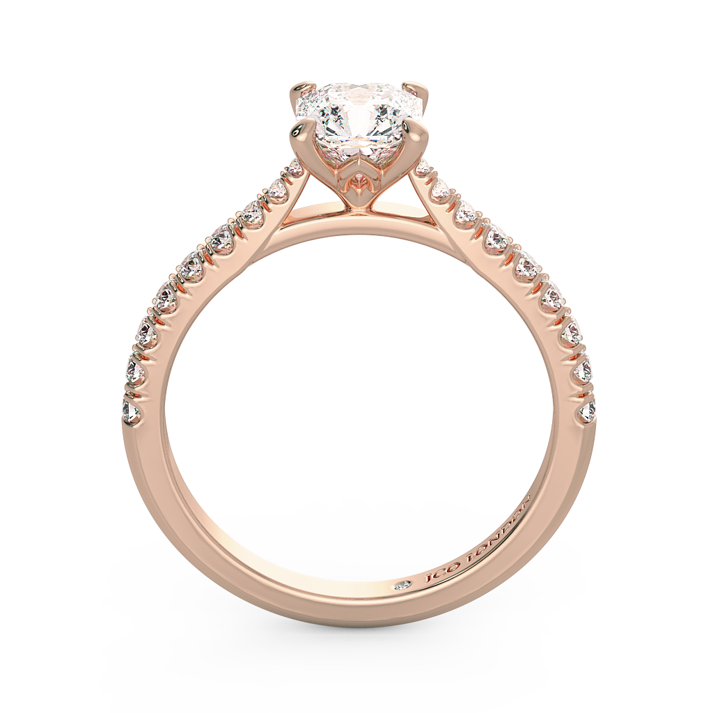 Asscher Shoulder Diamond  Engagement Rings
