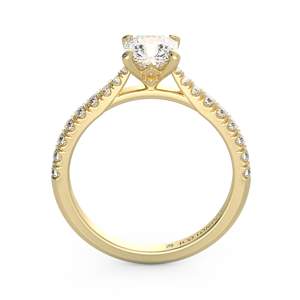 Asscher Shoulder Diamond  Engagement Rings