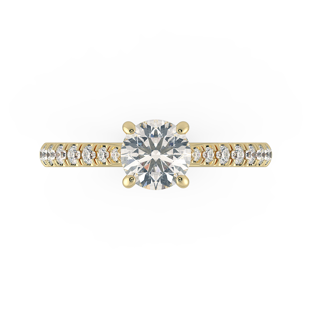 Round Shoulder Diamond  Engagement Rings