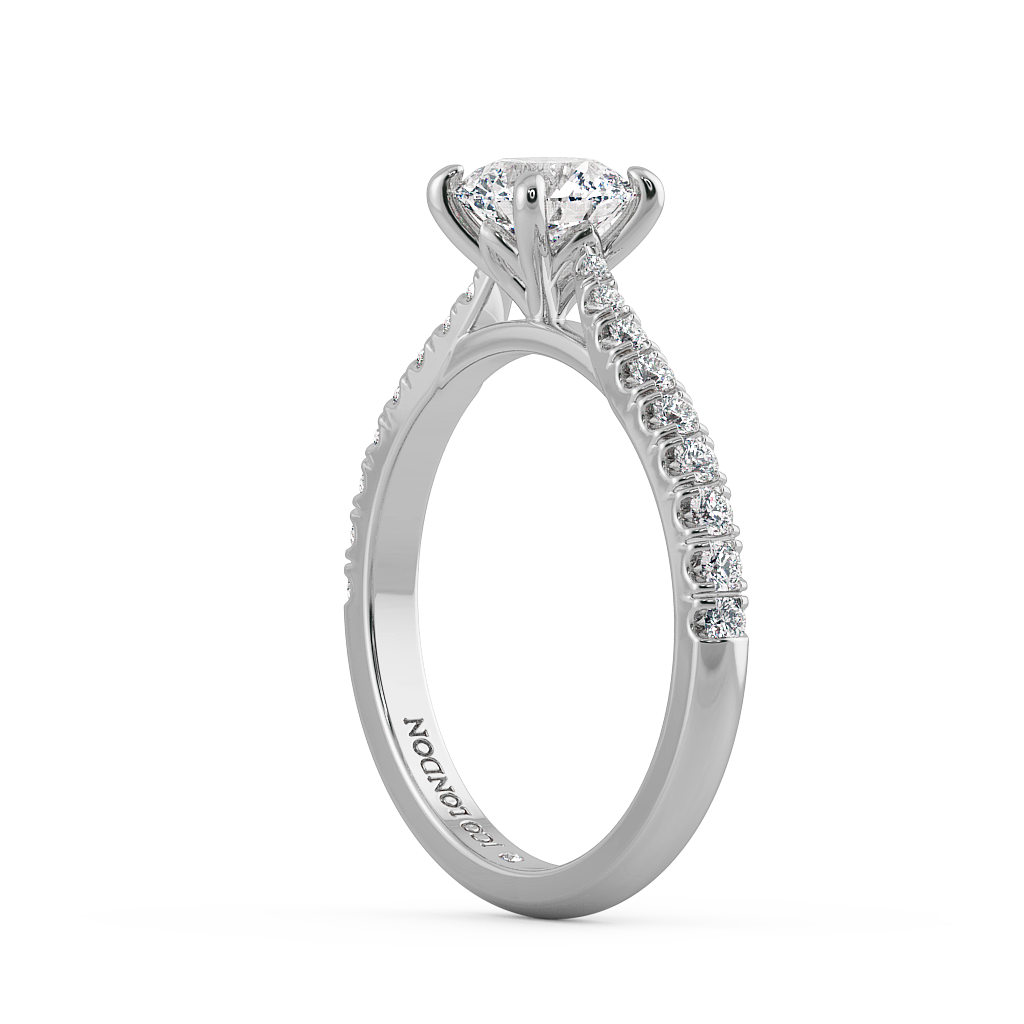 Round Shoulder Diamond  Engagement Rings