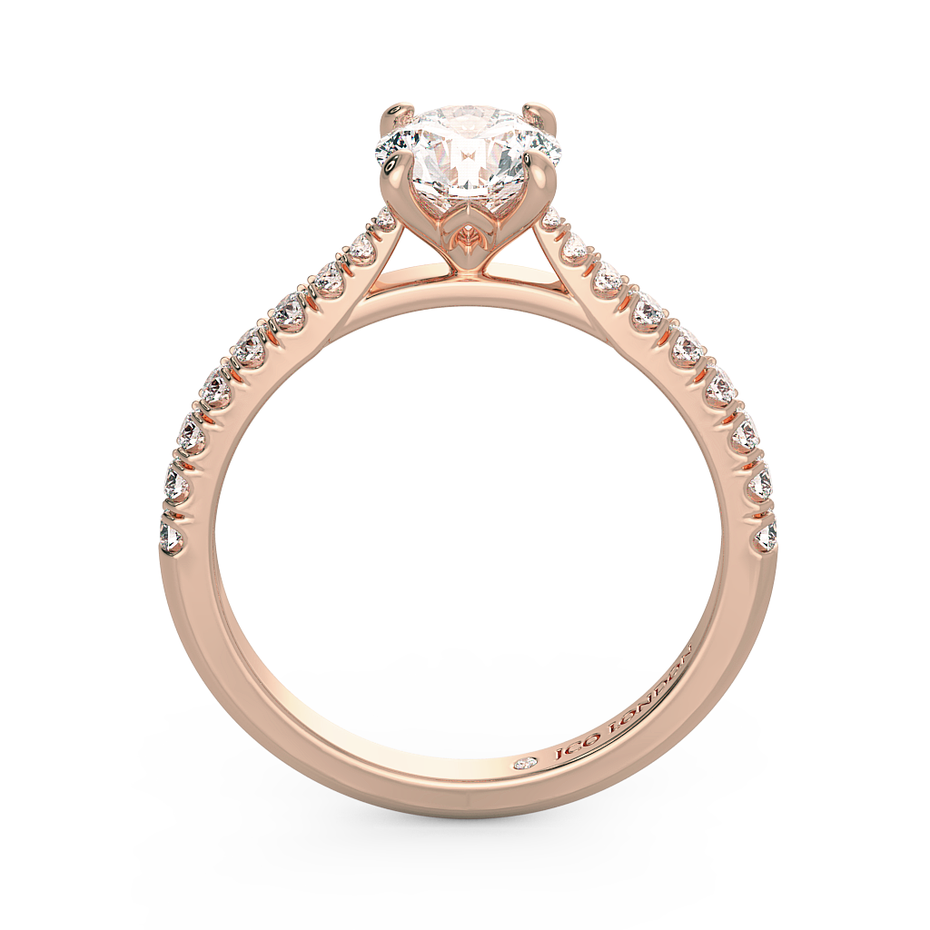 Round Shoulder Diamond  Engagement Rings