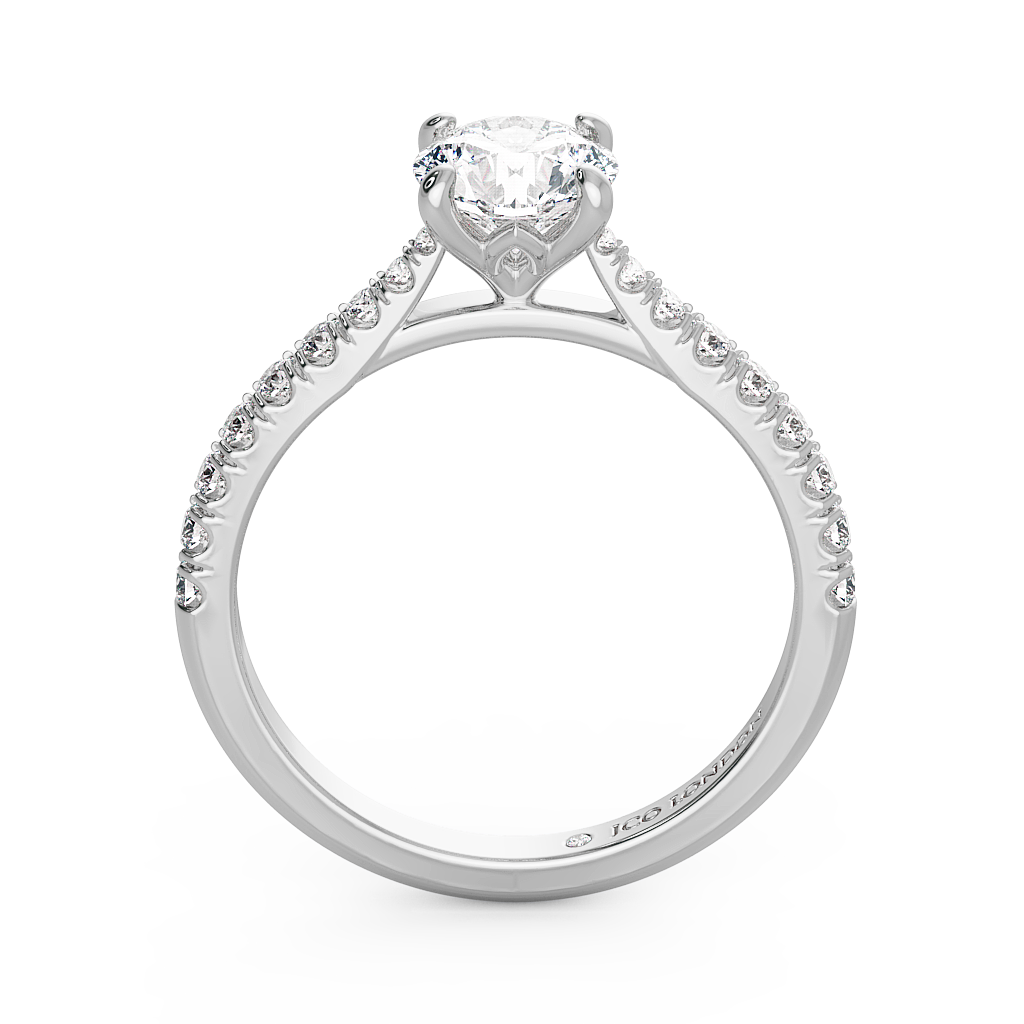 Round Shoulder Diamond  Engagement Rings