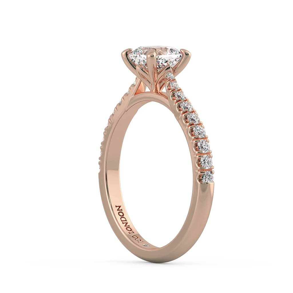 Cushion Shoulder Diamond  Engagement Rings