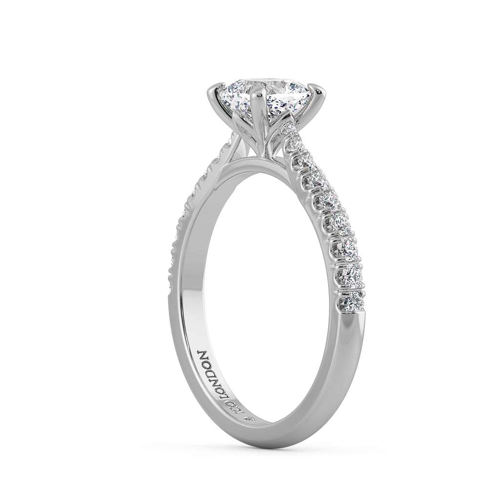 Cushion Shoulder Diamond  Engagement Rings