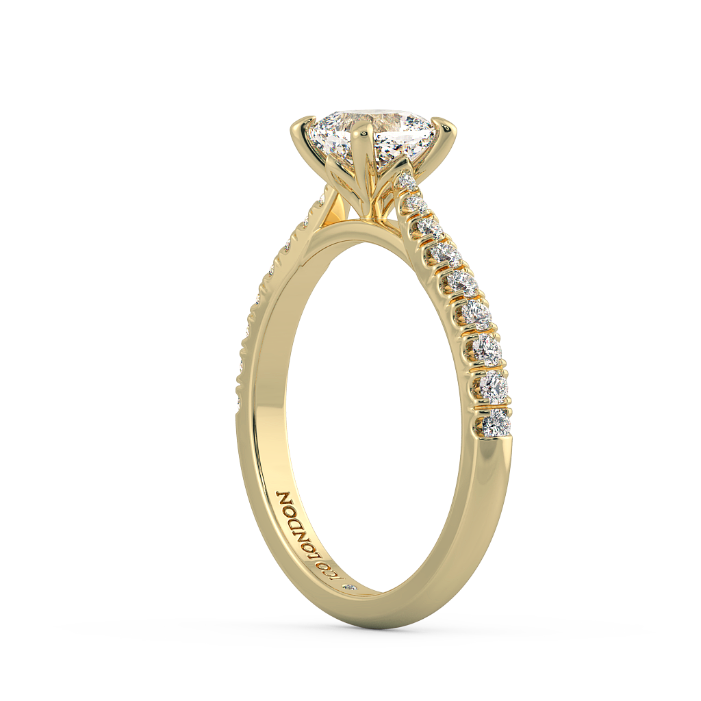 Cushion Shoulder Diamond  Engagement Rings