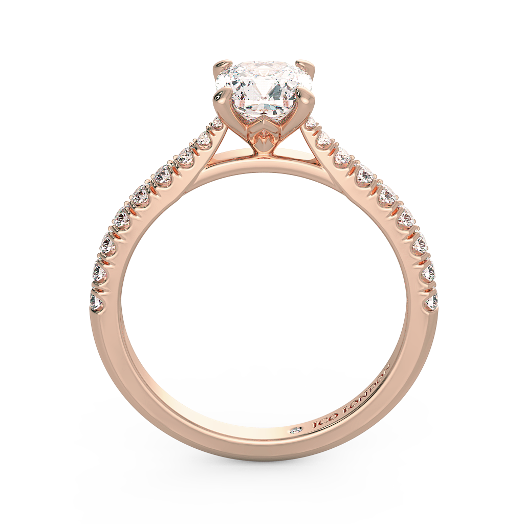 Cushion Shoulder Diamond  Engagement Rings