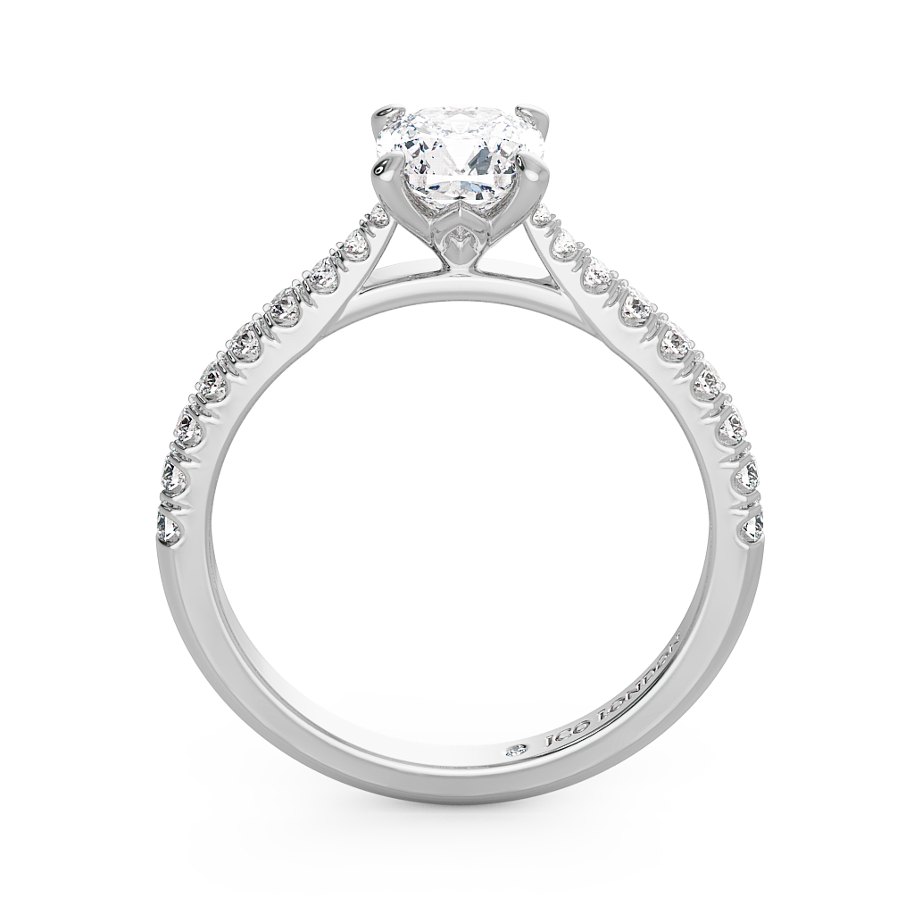 Cushion Shoulder Diamond  Engagement Rings