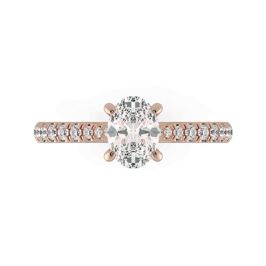 Oval Shoulder Diamond  Engagement Rings