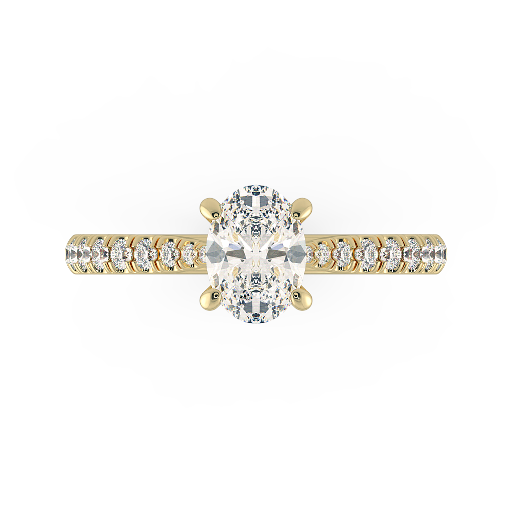 Oval Shoulder Diamond  Engagement Rings