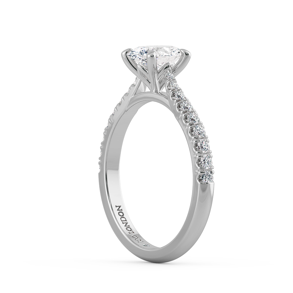 Oval Shoulder Diamond  Engagement Rings