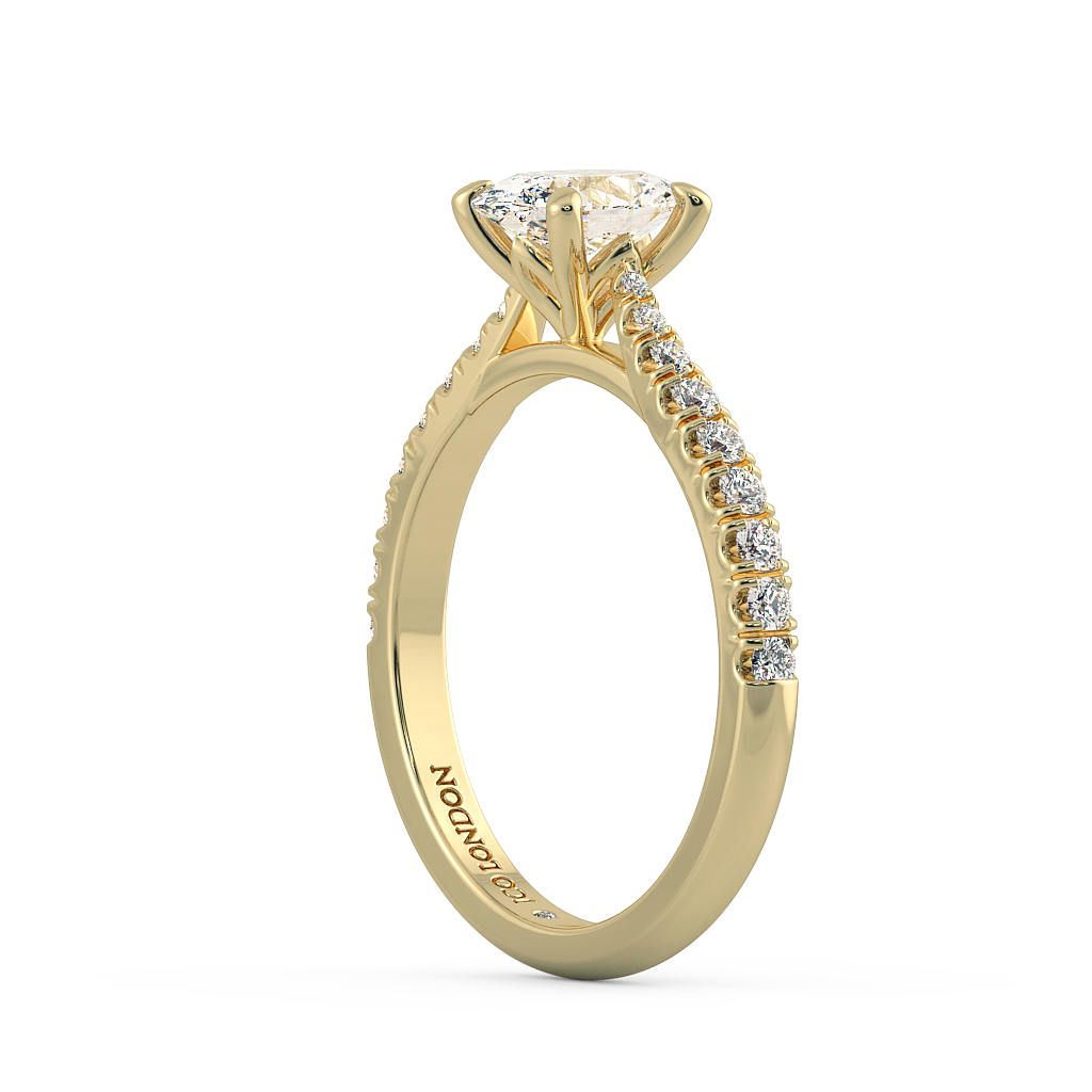 Oval Shoulder Diamond  Engagement Rings