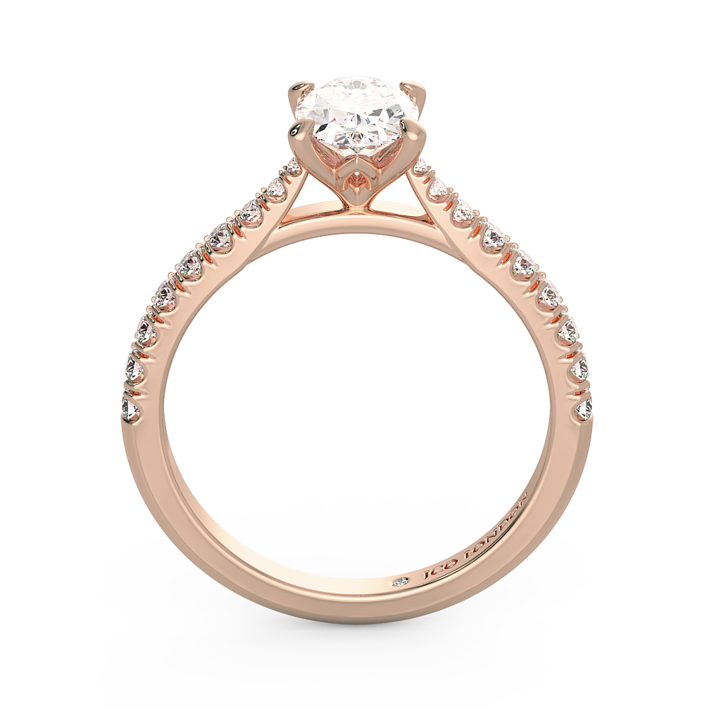 Oval Shoulder Diamond  Engagement Rings