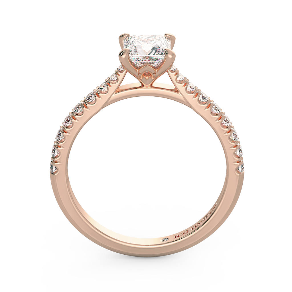 Princess Shoulder Diamond  Engagement Rings