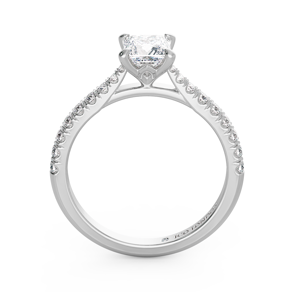 Princess Shoulder Diamond  Engagement Rings