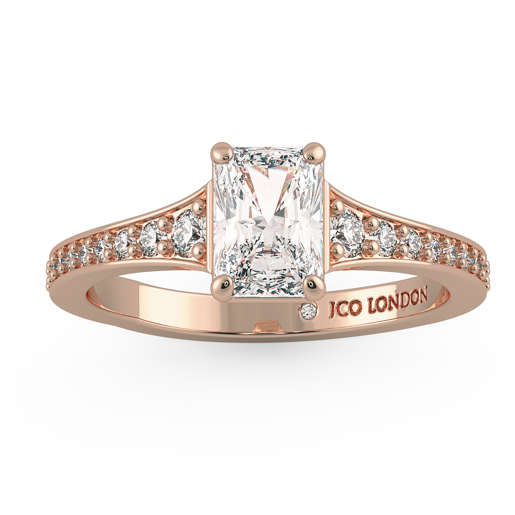 Radiant Shoulder Diamond  Engagement Rings