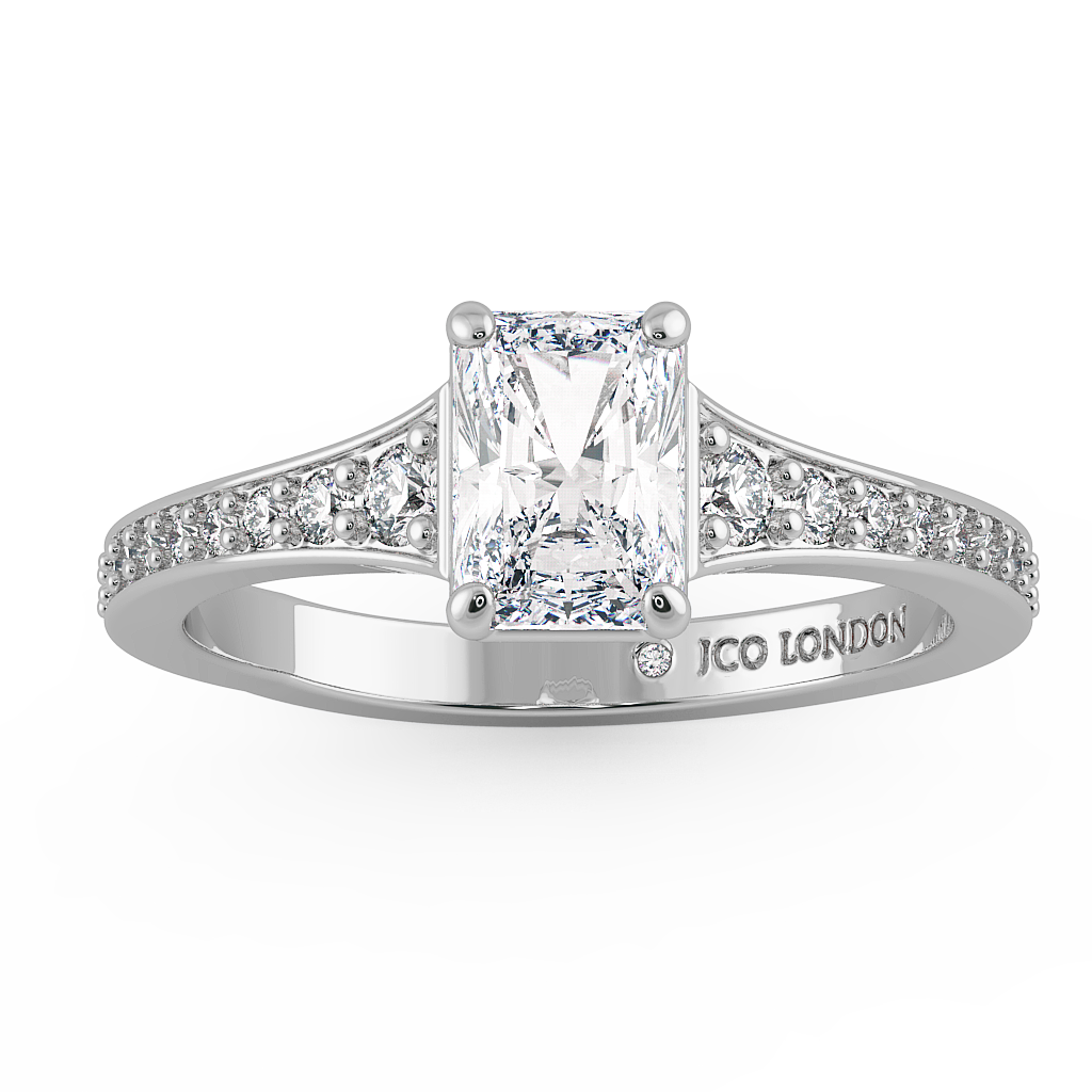 Radiant Shoulder Diamond  Engagement Rings