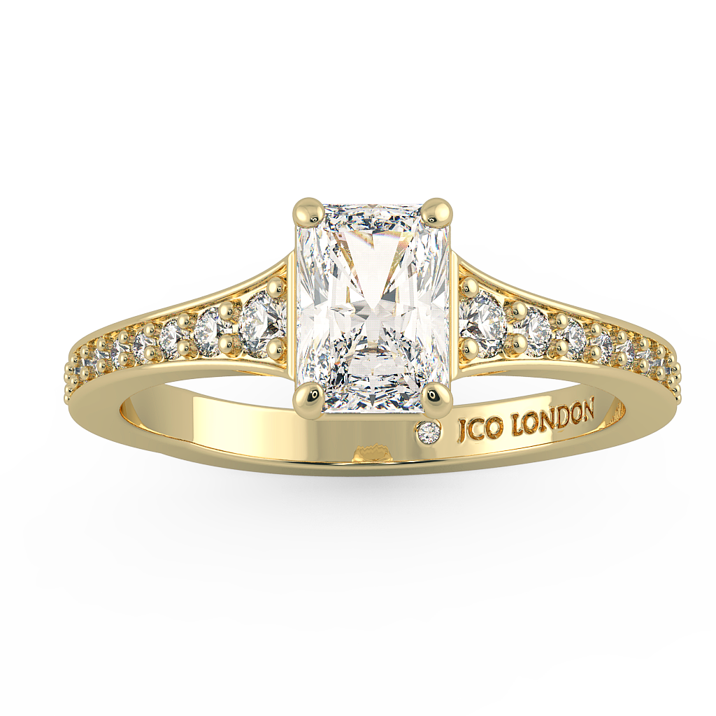 Radiant Shoulder Diamond  Engagement Rings