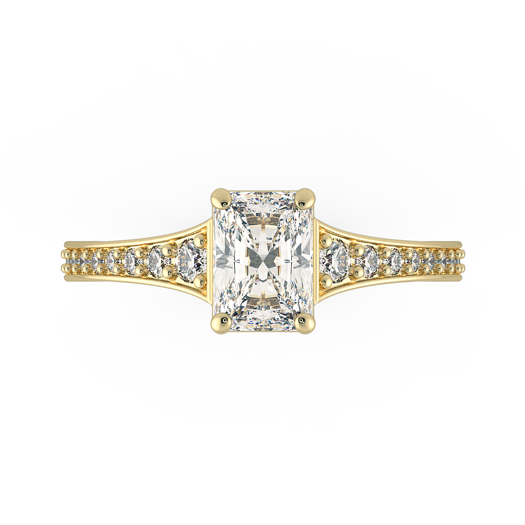 Radiant Shoulder Diamond  Engagement Rings