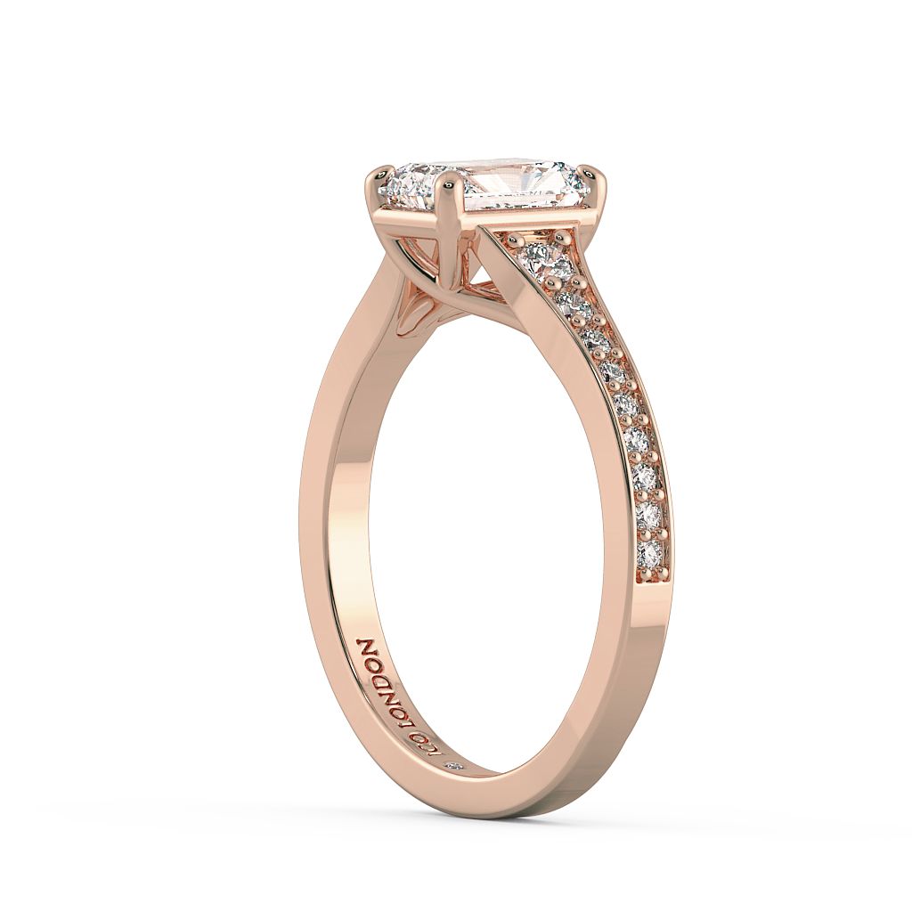 Radiant Shoulder Diamond  Engagement Rings