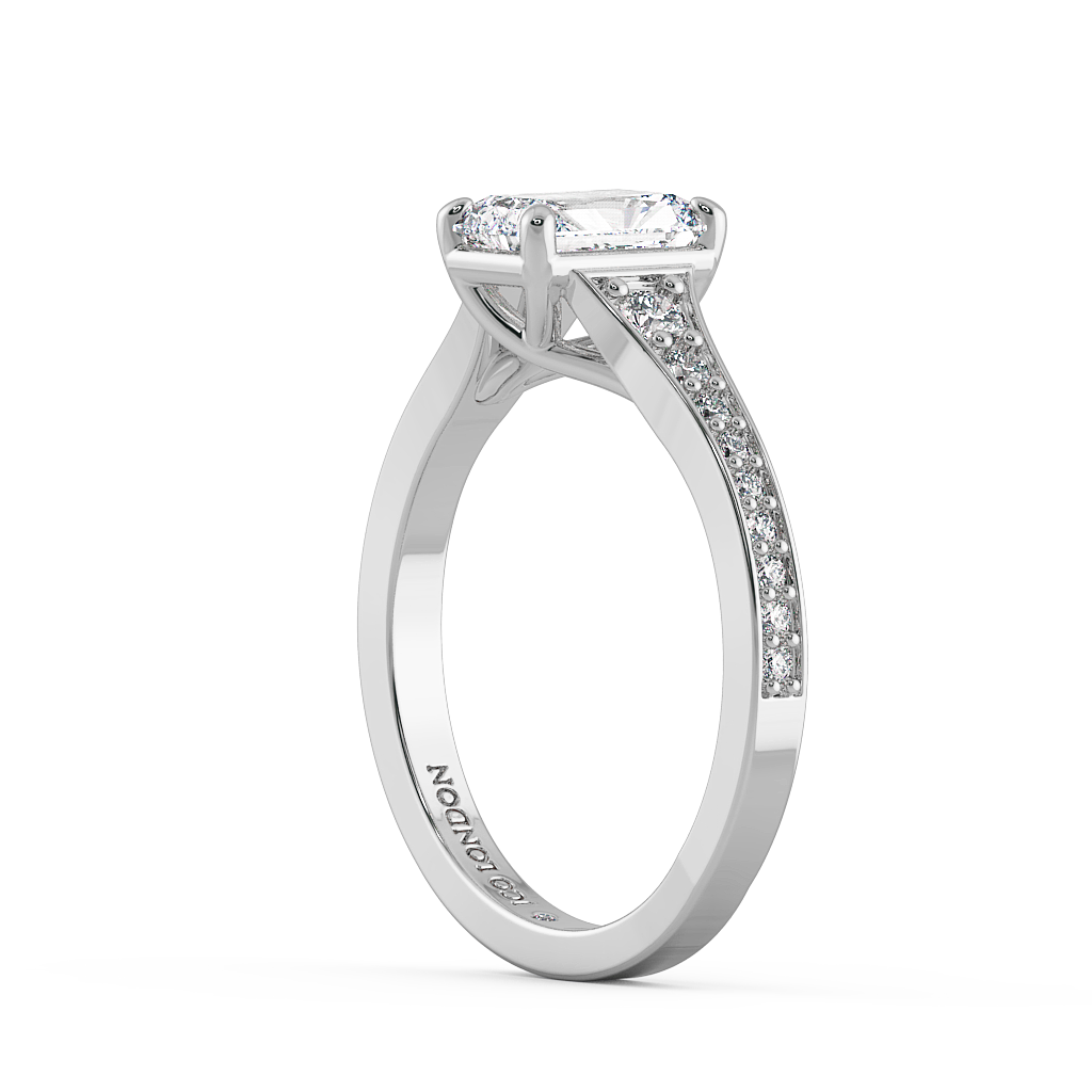 Radiant Shoulder Diamond  Engagement Rings