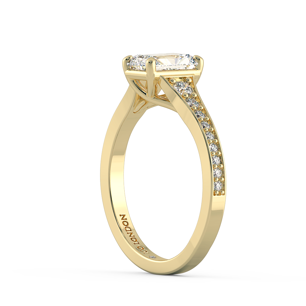 Radiant Shoulder Diamond  Engagement Rings