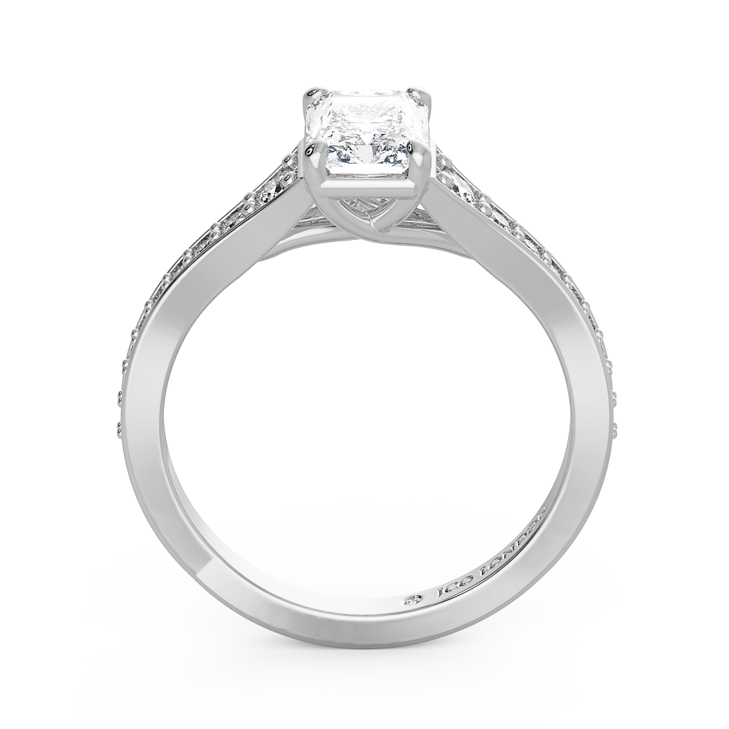 Radiant Shoulder Diamond  Engagement Rings