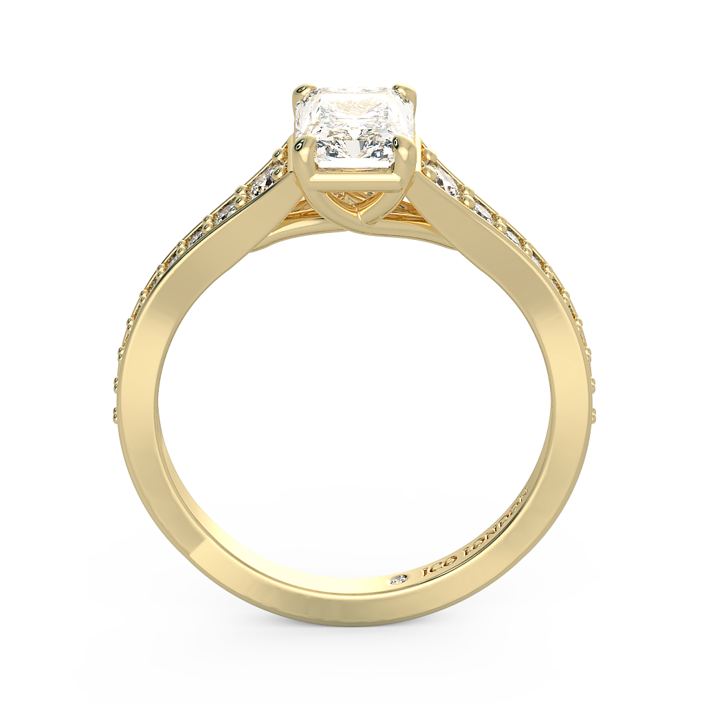 Radiant Shoulder Diamond  Engagement Rings