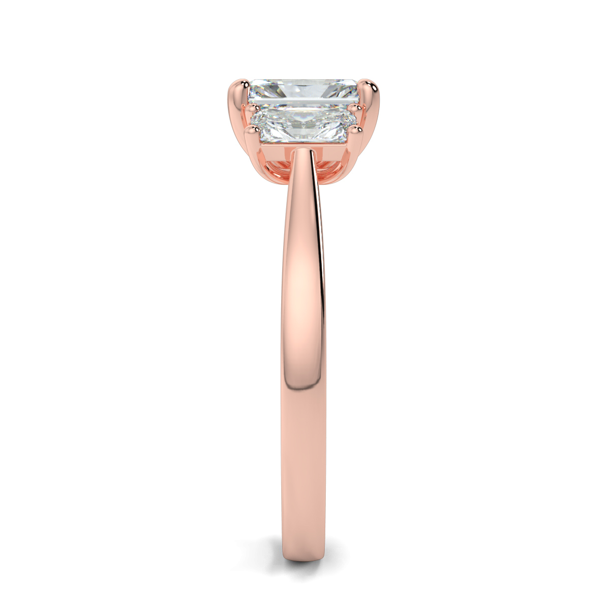 Radiant Three Stone Engagement Rings
