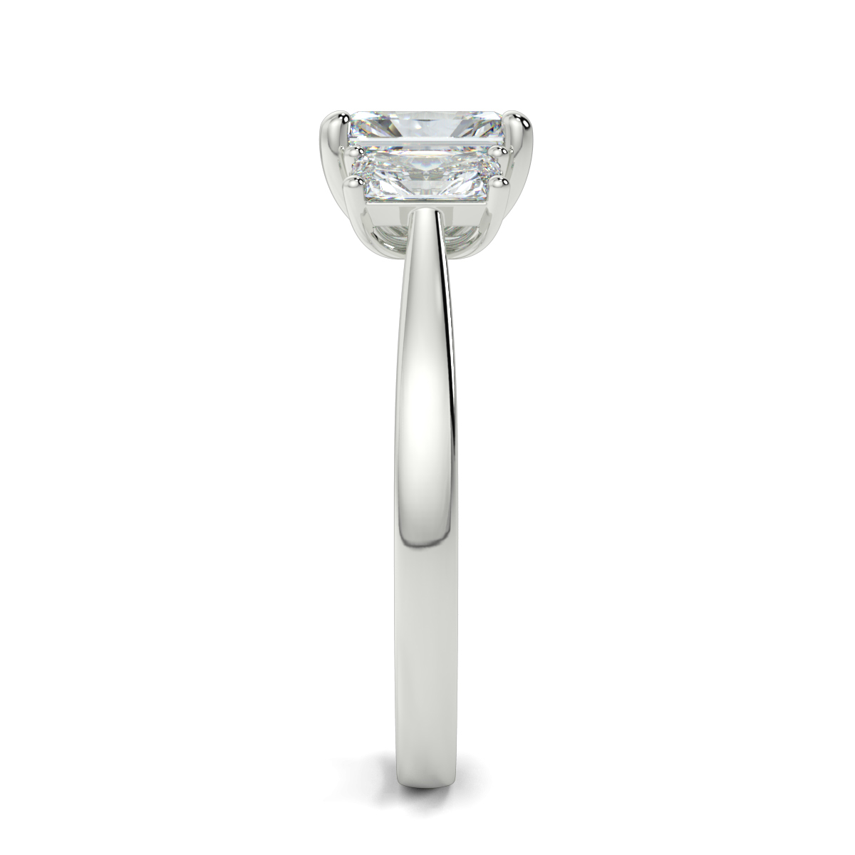 Radiant Three Stone Engagement Rings