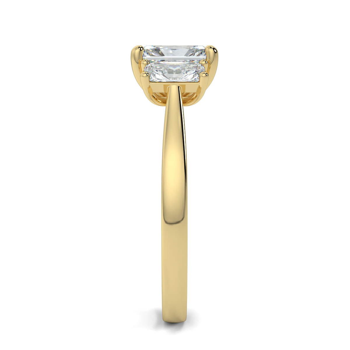 Radiant Three Stone Engagement Rings