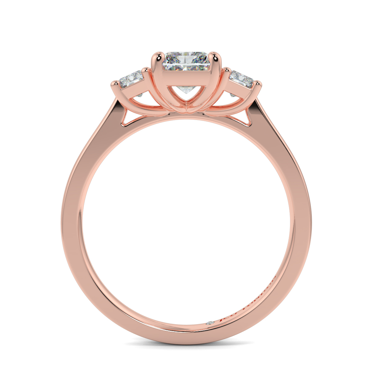 Radiant Three Stone Engagement Rings