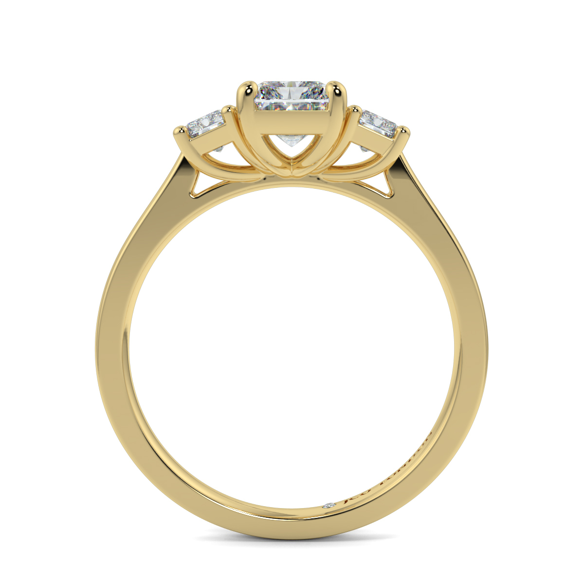 Radiant Three Stone Engagement Rings