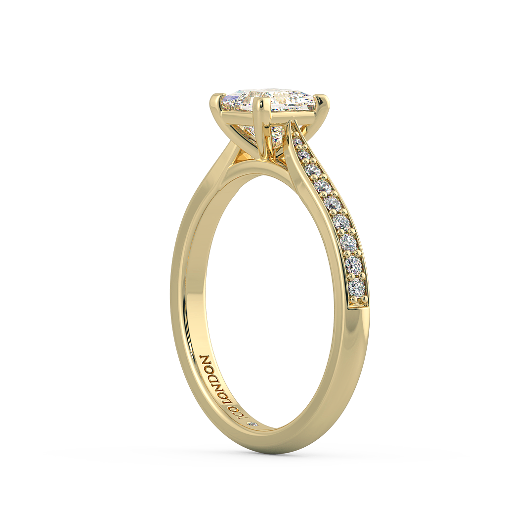 Princess Shoulder Diamond  Engagement Rings