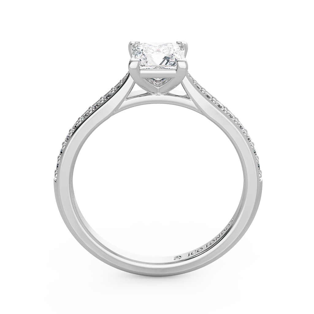 Princess Shoulder Diamond  Engagement Rings