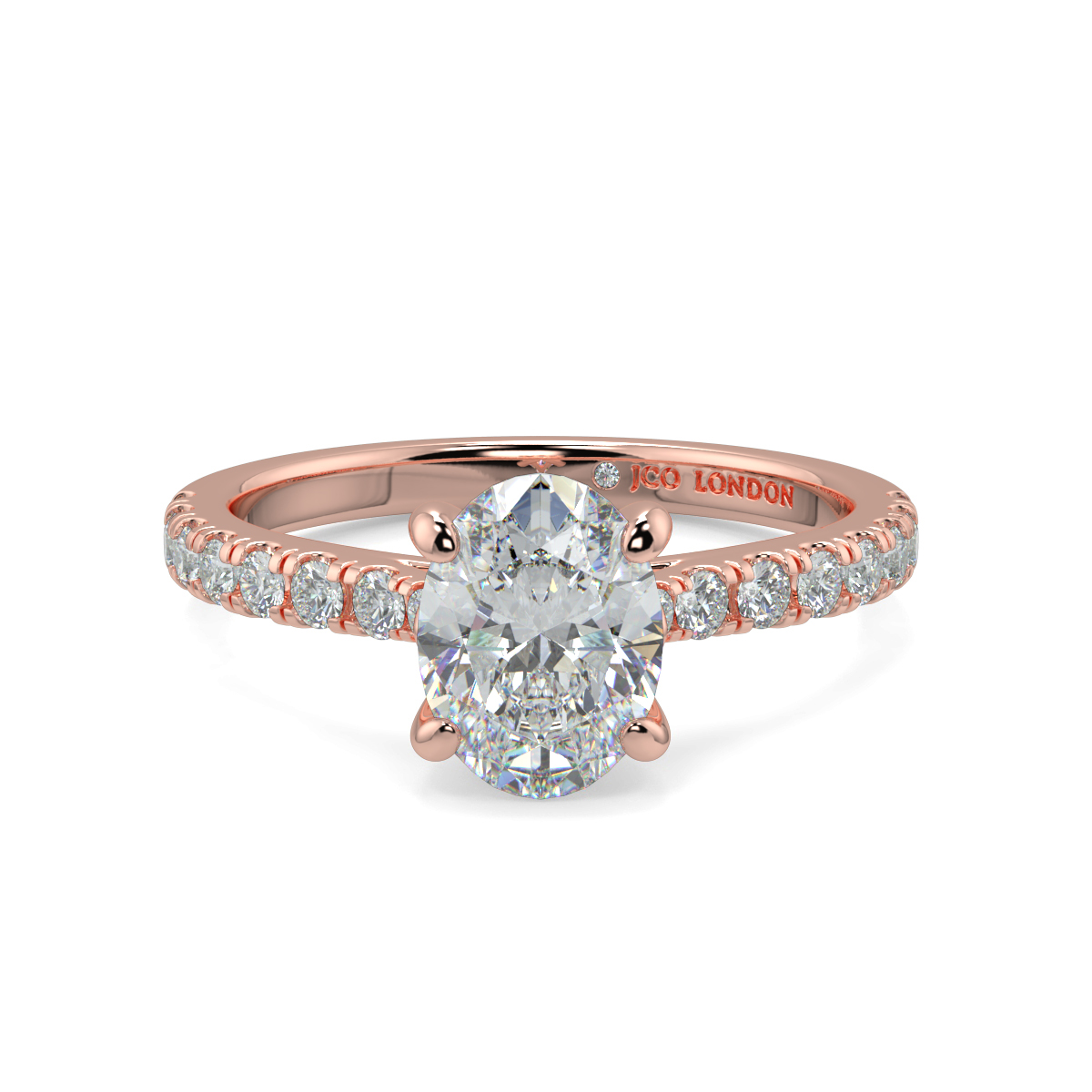 Oval Shoulder Diamond  Engagement Rings
