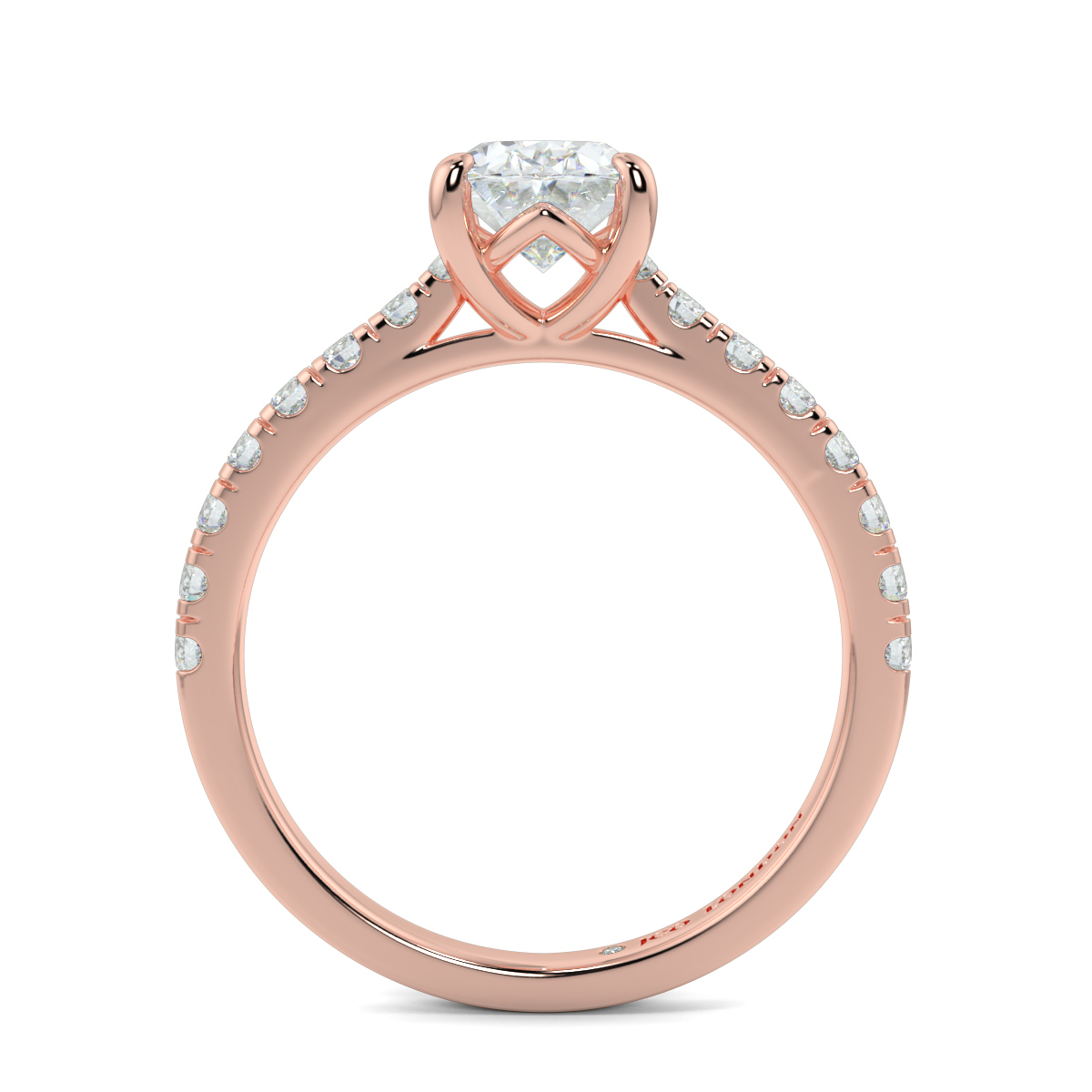 Oval Shoulder Diamond  Engagement Rings