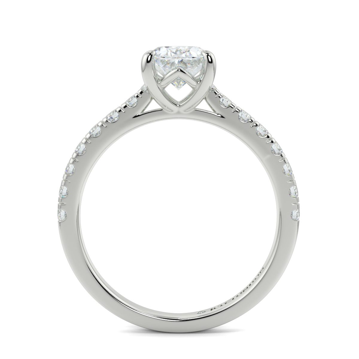Oval Shoulder Diamond  Engagement Rings