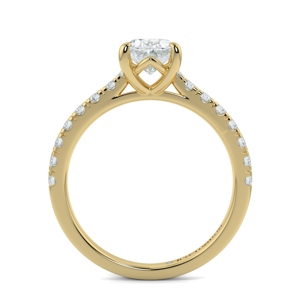 Oval Shoulder Diamond  Engagement Rings